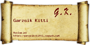 Garzsik Kitti névjegykártya